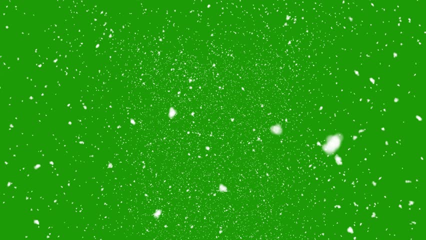 Isolated Falling Snow On Green Screen