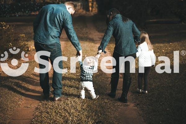 Family Walking On Path