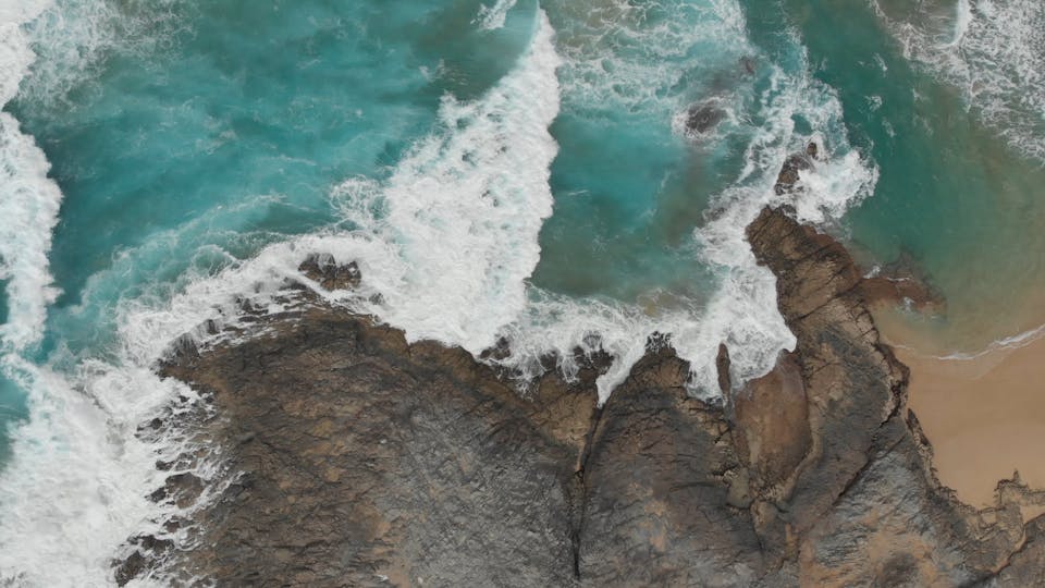 Waves Rushing And Splashing To The Shore