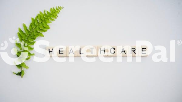 Healthcare Text Screenshot Near Green Fern Leaf