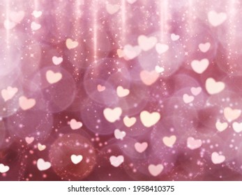 Hearts Love Valentines Day Shiny Background                               