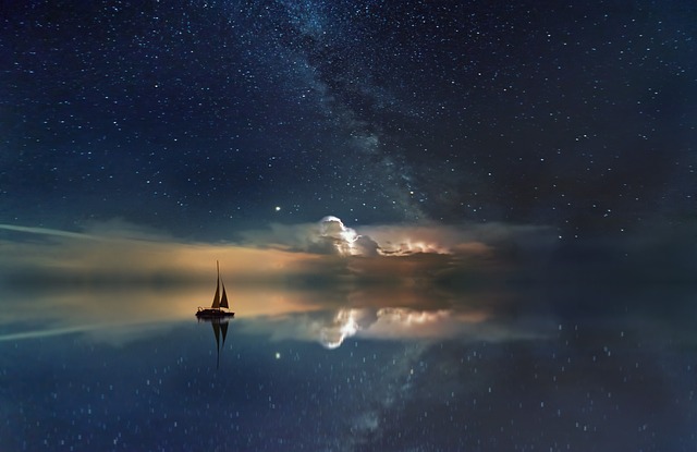 Ocean Milky Way Boat Sailing