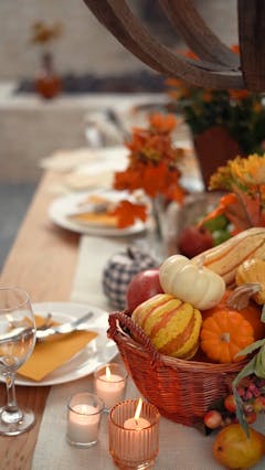 Table Setting Setting For The Thanksgiving Dinner