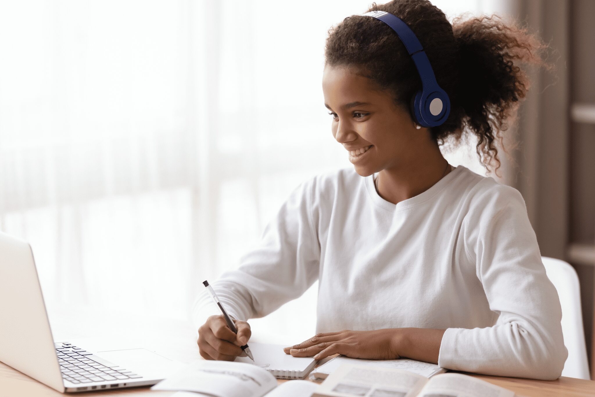 Student watches video