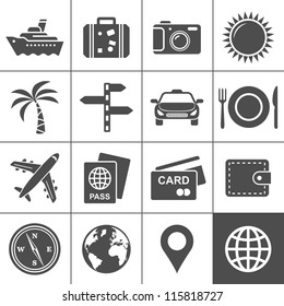 Travel And Tourism Icon Set Simplus Series Each Icon Is A Single Object Compound Path