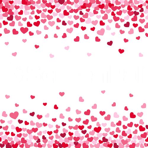 Vector White Background Decorating Of Falling Valentine Hearts Confetti Greeting Card Design For Those Who In Love And For Wedding Invitation