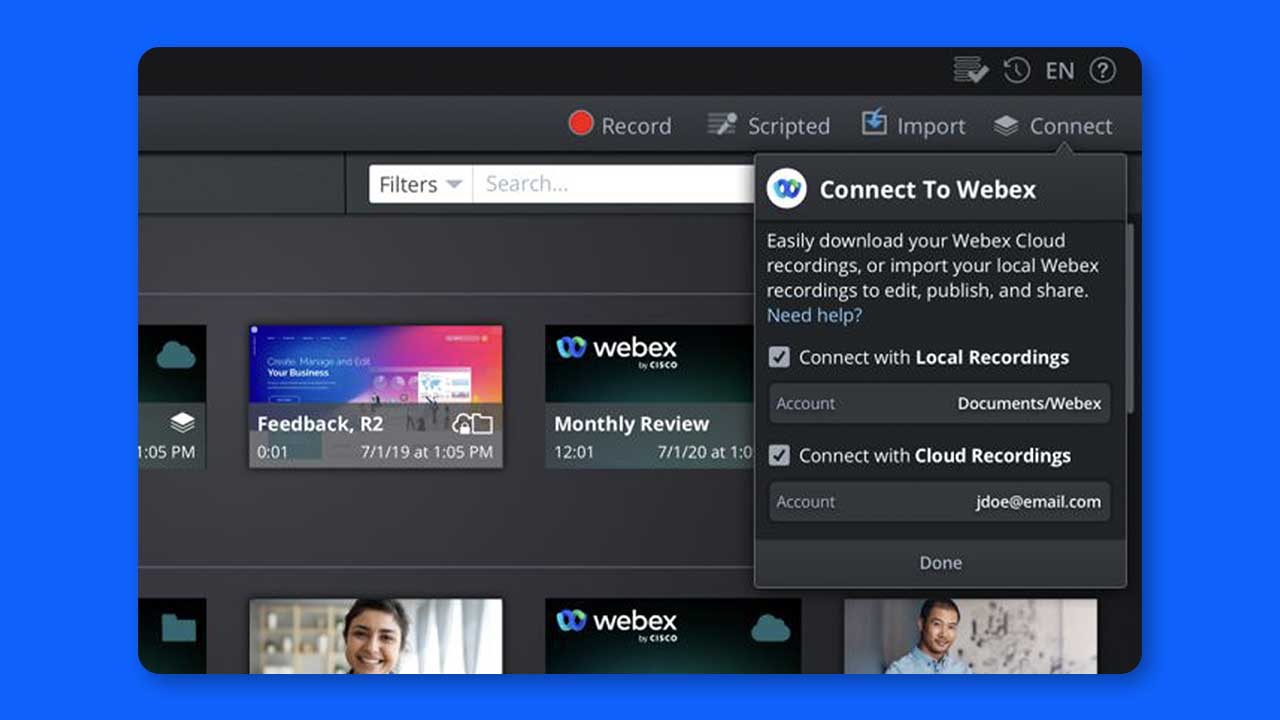 Webex Video Editor