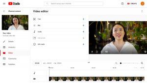 YouTube studio editor