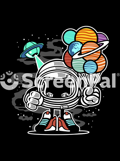 Cartoon Planets Robot Space