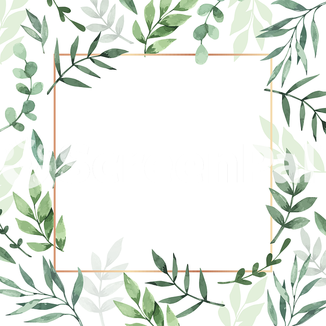 Frame Leaves Watercolor Background