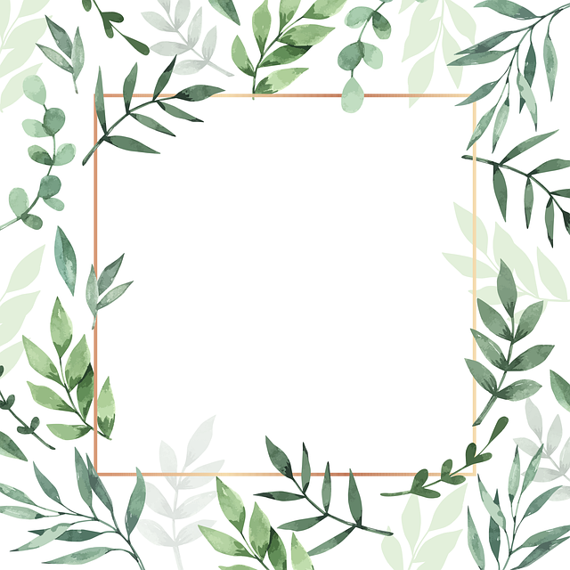 Frame Leaves Watercolor Background